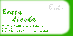 beata licska business card